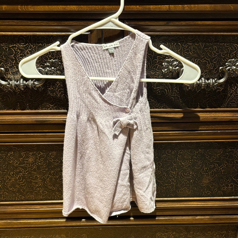 Purple Sleeveless Knit Wrap Dress